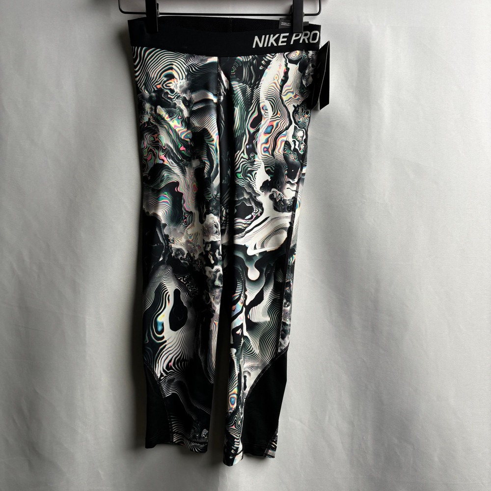 NWT Nike Pro‎ Womens Dri-Fit Capri Leggings Tight Fit Psychedelic Marble Print S